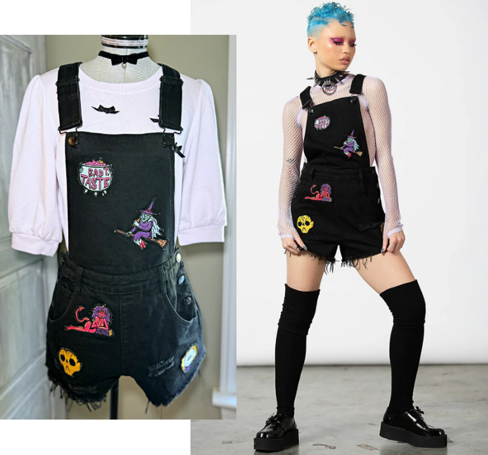 Kill Star Killstar Oracle Denim Overalls with Patches Size XS Mall-goth Punk